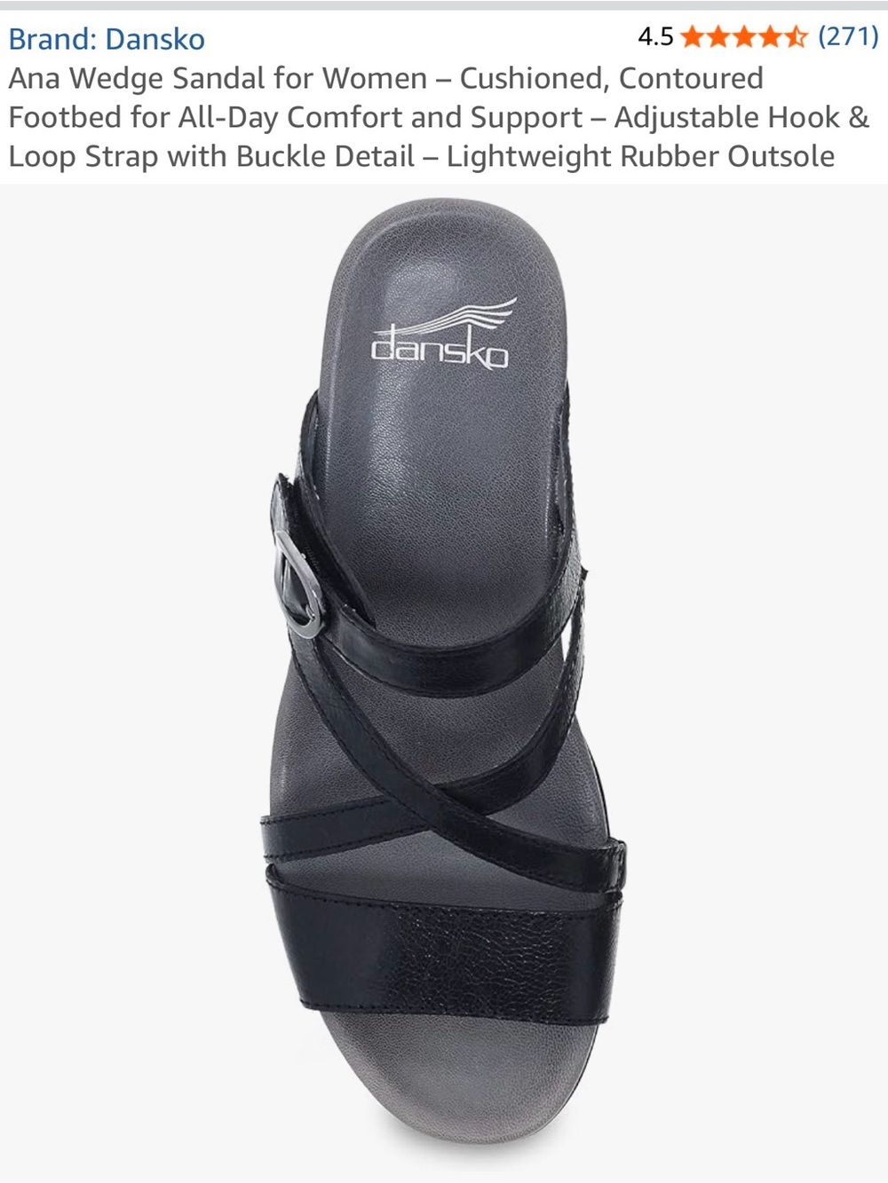 Dansko Black Crisscross Wedge Slide